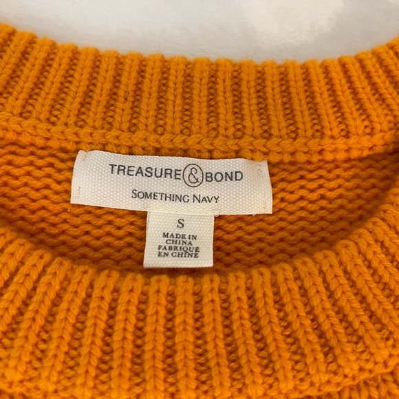 BNWOT Something Navy Orange Sweater (T&B) - Picture 6 of 11